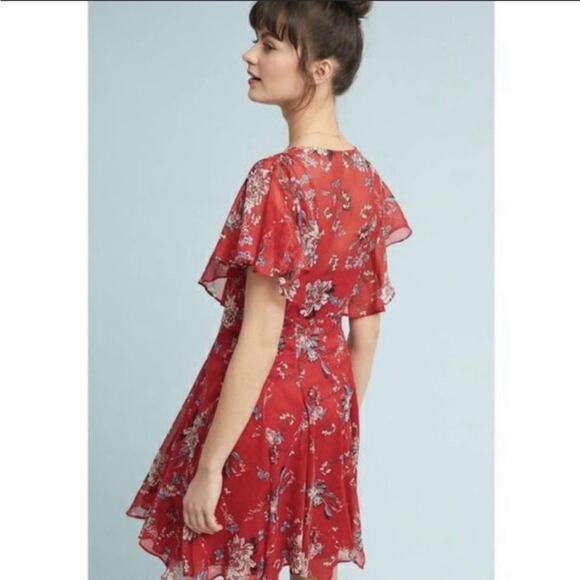Ranna Gill Keira Red Floral Dress XS - Picture 3 of 11